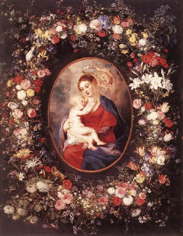 RUBENS, Pieter Pauwel The Virgin and Child in a Garland of Flower France oil painting art